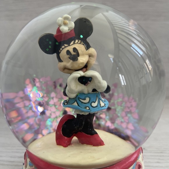 NEW Enesco -Jim Shore- Disney Traditions I Heart You Minnie Mouse Globe 4059187 - Picture 2 of 12